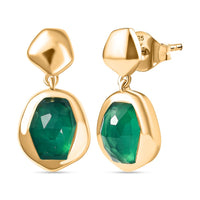 D'Joy Green Onyx 2.40 ctw Earrings in 18K YG Plated Sterling Silver