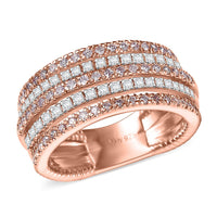 D'Joy Natural Pink and White Diamond I3 1.00 ctw Ring in 18K Vermeil Rose Gold Over Sterling Silver