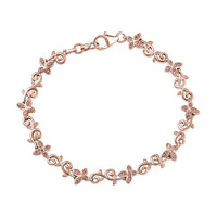 D'Joy Uncut Pink Diamond 0.25 ctw Bracelet in 18K Vermeil Rose Gold Over Sterling Silver (7.25 In)