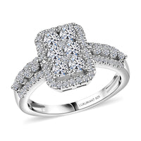 Luxuriant Lab Grown Diamond (G-H, SI) Glitter Halo Ring