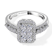 Luxuriant Lab Grown Diamond (G-H, SI) Glitter Halo Ring
