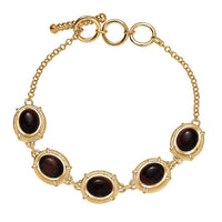 EverTrue Red Tiger Eye 15.10 ctw Bracelet in 18K Yellow Gold Plated (7.50 In)