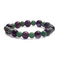 Green Aventurine and African Amethyst 115.00 ctw Beaded Stretch Bracelet - Sticky add to cart bar