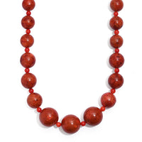 Sponge Coral Beaded Necklace in Platinum Bond 20 Inches