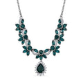 D'Joy Premium Grandidierite and Moissanite 4.65 ctw Necklace in Rhodium Over Sterling Silver 18 Inches - Sticky add to cart bar