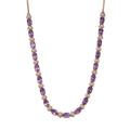 GP Italian Garden Collection AAA Rose De France Amethyst, White Zircon Necklace in 18K Vermeil RG Over Sterling Silver 14.60 ctw (18-20 Inches) - Sticky add to cart bar