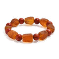 Baltic Amber and Coral Stretch Bracelet - Sticky add to cart bar
