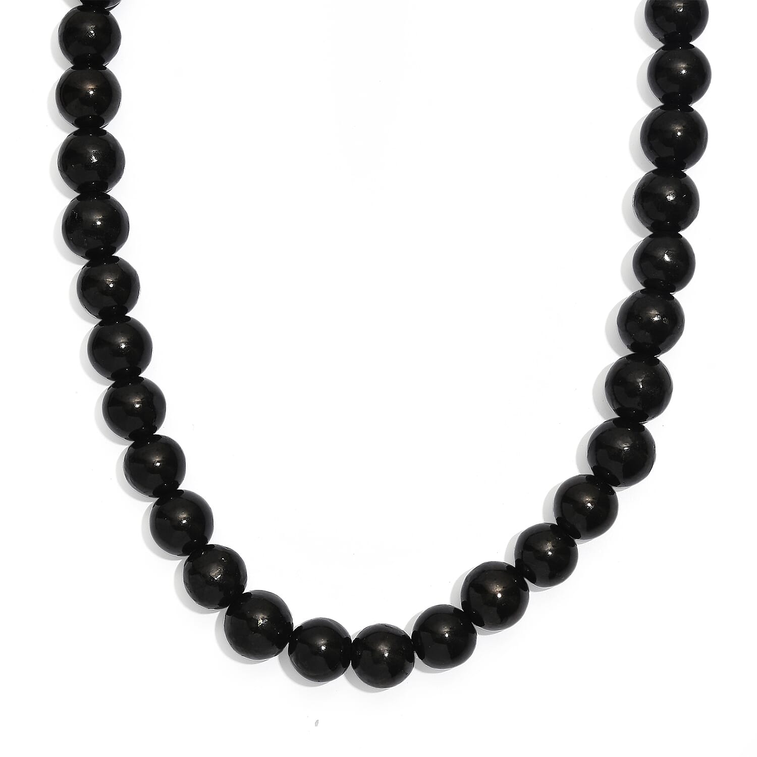 EverTrue Shungite 200.00 ctw Beaded Necklace in Platinum Bond 20 Inches