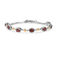 EverTrue Mozambique Garnet Bracelet in 18K YG Plated and Platinum Bond (6.50-1.50In) 4.10 ctw - Sticky add to cart bar