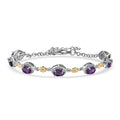 EverTrue Mozambique Garnet Bracelet in 18K YG Plated and Platinum Bond (6.50-1.50In) 4.10 ctw - Sticky add to cart bar