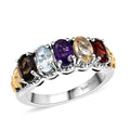 EverTrue African Amethyst  5 Stone Ring in 18K YG Plated and Platinum Bond (Size 10.0) 2.10 ctw - Sticky add to cart bar