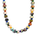 Multi Jasper and Multi Gemstone 190.00 ctw Beaded Necklace in Stainless Steel 18 Inches - Sticky add to cart bar