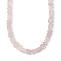 Galilea Rose Quartz 510.00 ctw Tumble and Beaded Necklace in Platinum Bond 20 Inches - Sticky add to cart bar
