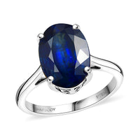 Rhapsody AAAA Kashmir Kyanite 8.25 ctw Solitaire Ring in 950 Platinum (Size 9.0)