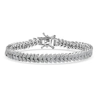D'Joy Diamond Bracelet in Rhodium Over Sterling Silver (6.50 In) 2.75 ctw