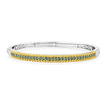 D'Joy Green Diamond 1.50 ctw Bangle Bracelet in 18K Vermeil YG and Rhodium Over Sterling Silver (7.25 In) - Sticky add to cart bar