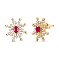 D'Joy African Ruby (FF) and White Zircon 1.85 ctw Earrings in 18K YG Plated Sterling Silver - Sticky add to cart bar