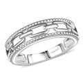 D'Joy Band Ring in Rhodium Over Sterling Silver (Size 10.0) 3.60 Grams - Sticky add to cart bar