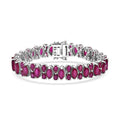 D'Joy Niassa Ruby (FF) Bracelet in Rhodium Over Sterling Silver (7.25 In) 33.50 ctw - Sticky add to cart bar