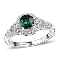 Certified & Appraised Luxoro 10K White Gold AAA Lagoon Tourmaline, Diamond (G-H,I2) (0.44 cts) Ring (Size 6.5) 1.33 ctw