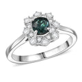 D'Joy Lagoon Tourmaline ,  Moissanite Ring in Rhodium OverSterling Silver 0.76 ctw (Size 10) 0.76 ctw - Sticky add to cart bar