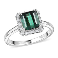 Certified & Appraised Rhapsody 950 Platinum AAAA Pirineu Lagoon Tourmaline, Diamond (E-F, VS) Ring (Size 10.0) 2.37 ctw