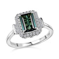 Certified & Appraised Rhapsody AAAA Lagoon Tourmaline and E-F VS Diamond 1.81 ctw Ring in 950 Platinum 5.45 Grams - Sticky add to cart bar