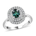 Certified and Appraised Luxoro 10K White Gold AAA Pirineu Lagoon Tourmaline, Diamond (I2) (0.37 cts) Ring (Size 10.0) 1.16 ctw - Sticky add to cart bar