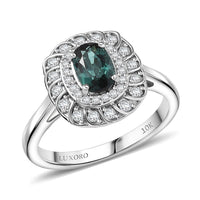 Certified and Appraised Luxoro 10K White Gold AAA Pirineu Lagoon Tourmaline, Diamond (I2) (0.28 cts) Ring (Size 10.0) 1.07 ctw