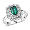Certified & Appraised Rhapsody 950 Platinum AAAA Pirineu Lagoon Tourmaline, Diamond (E-F, VS) (0.51 cts) Ring (Size 10.0) (7.12 g) 1.90 ctw - Sticky add to cart bar