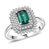 Certified & Appraised Rhapsody AAAA Lagoon Tourmaline and Diamond E-F VS 1.90 ctw Ring in 950 Platinum (Size 9.5) 7.12 Grams