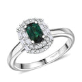 D'Joy Pirineu Lagoon Tourmaline, Moissanite Ring in Rhodium Over Sterling Silver (Size 10.0) 1.04 ctw - Sticky add to cart bar