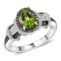 D'Joy Premium Gray Spinel, Natural Champagne and White Diamond Ring in Rhodium Over Sterling Silver (Size 9.0) 1.70 ctw - Sticky add to cart bar
