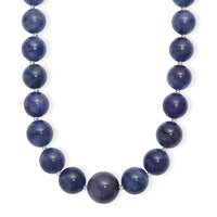 Tanzanite 440.00 ctw Beaded Necklace in Rhodium Over Sterling Silver 18-20 Inches