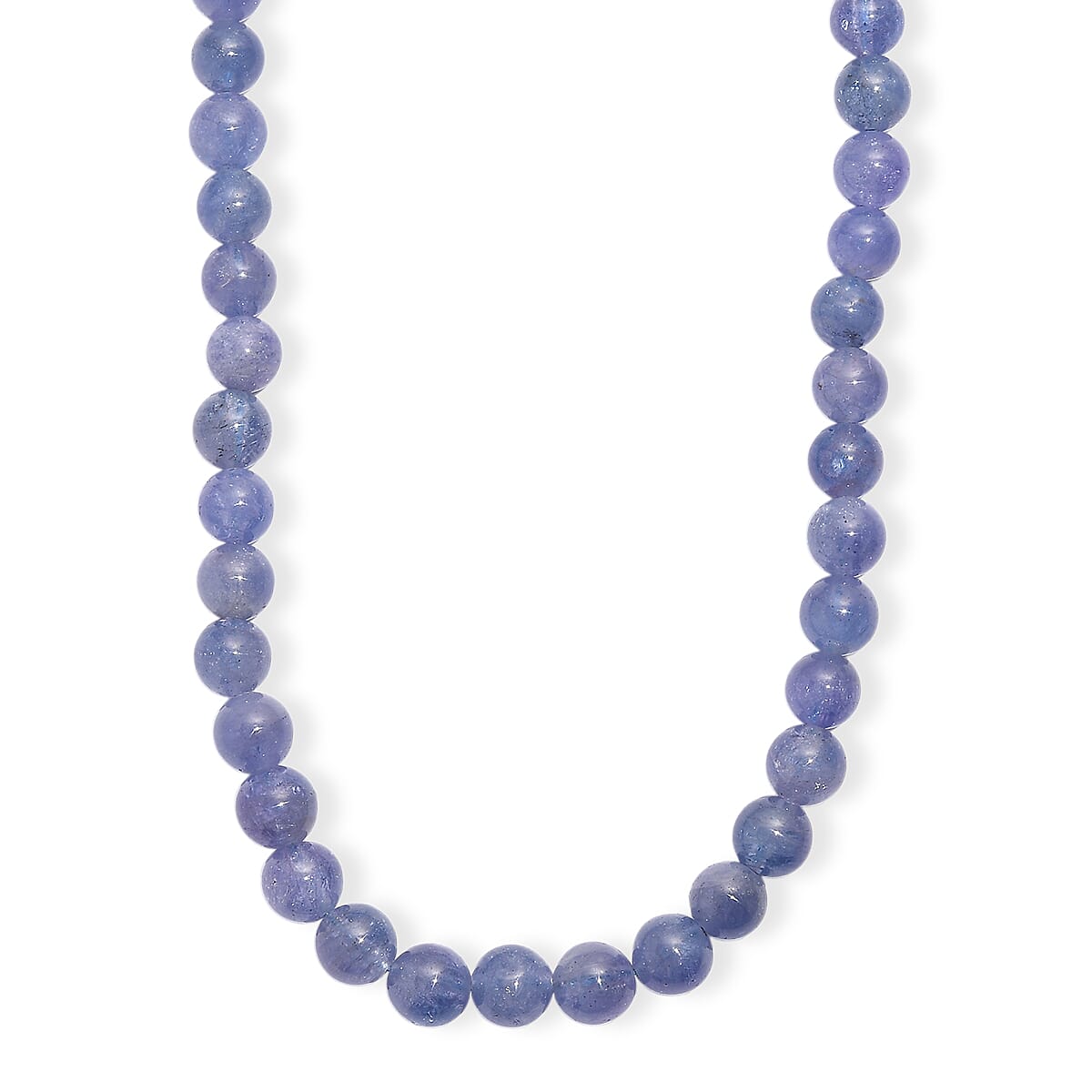 Tanzanite 145.00 ctw Beaded Necklace in Rhodium Over Sterling Silver 18-20 Inches