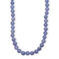 Tanzanite 145.00 ctw Beaded Necklace in Rhodium Over Sterling Silver 18-20 Inches - Sticky add to cart bar