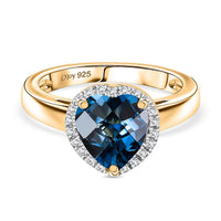 Premium London Blue Topaz 2.32 ctw Ring in Sterling Silver (Size 11.50)