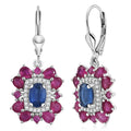 D'Joy Hebei Peridot and Multi Gemstone 4.65 ctw Earrings in Rhodium Over Sterling Silver - Sticky add to cart bar