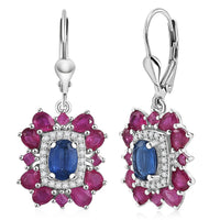 D'Joy Hebei Peridot and Multi Gemstone 4.65 ctw Earrings in Rhodium Over Sterling Silver