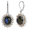 EverTrue AAA Malagasy Labradorite, Freshwater Pearl Earrings in Platinum Bond 7.80 ctw - Sticky add to cart bar