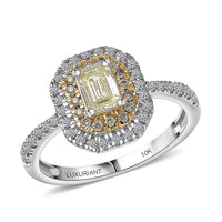 10K White Gold Luxuriant Lab Grown Yellow Diamond (IR) and Lab Grown Diamond (VS) Ring (Size 10.0) 1.00 ctw