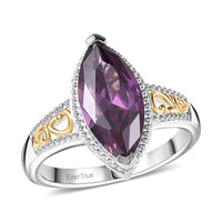 EverTrue Simulated PInk Diamond Ring in 18K YG Plated and Platinum Bond (Size 10.0) 3.00 ctw