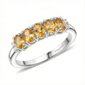 D'Joy Brazilian Citrine, White Zircon Ring in Rhodium Over Sterling Silver (Size 5) 0.90 ctw - Sticky add to cart bar