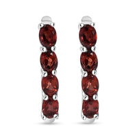 D'Joy Mozambique Garnet Earrings in Rhodium Over Sterling Silver 1.80 ctw