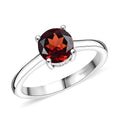 D'Joy Mozambique Garnet Solitaire Ring in Rhodium Over Sterling Silver (Size 5) 1.50 ctw - Sticky add to cart bar