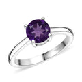 D'Joy Mozambique Garnet Solitaire Ring in Rhodium Over Sterling Silver (Size 5) 1.50 ctw - Sticky add to cart bar