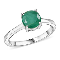 D'Joy Mozambique Garnet Solitaire Ring in Rhodium Over Sterling Silver (Size 5) 1.50 ctw