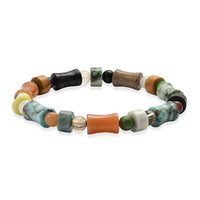 Multi Jasper and Multi Gemstone 85.00 ctw Beaded Stretch Bracelet