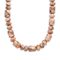 EverTrue Pink Web Jasper 265.00 ctw Beaded Necklace in Stainless Steel (18 Inches) - Sticky add to cart bar