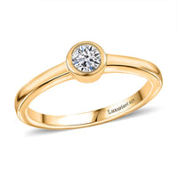 D'Joy Mozambique Garnet Solitaire Ring in 18K Vermeil YG Over Sterling Silver (Size 10.0) 0.35 ctw